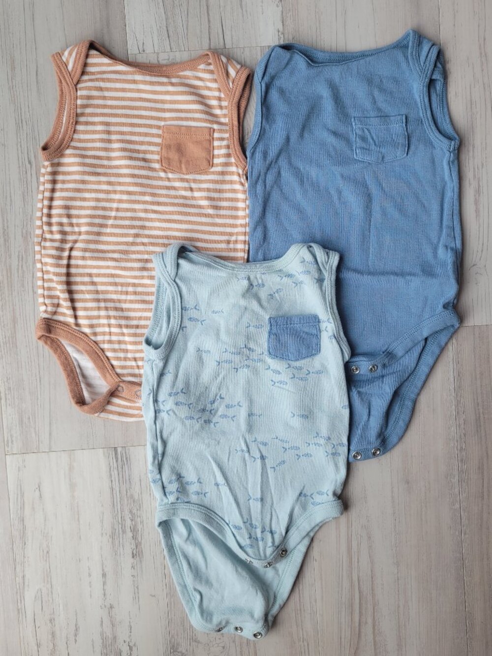 Cloud Island Set of 3 Sleeveless Onesies Baby size 6-9 months